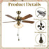 Thinp 4 Bulb Pcs Ceiling Fan Pull Chain Extender, Pull Chain Extension Fan Light Shaped Pulls Chains for Ceiling Fans