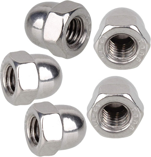 BQLZR 304 Stainless Steel Cap Acorn Hex Nut M6 Right Hand Threads, Marine Replacement for 2007 XC90 & 2009 S-60, Pack