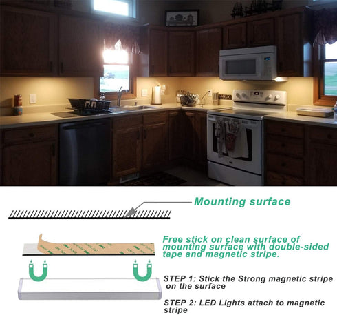 4 Pack, Dimmable Closet 3 LDOPTO Motion Sensor Under Cabinet Lights with Remote Battery Operated Lighting, LED Night