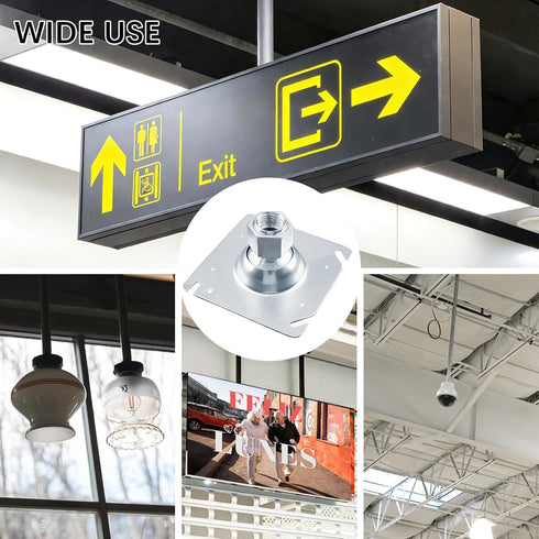 GOOUU 2PCS 1/2" 3/4" 4-Inch Swivel Pendant Mounting Kit for or Conduit, Malleable Square Fixture Hanger Cover