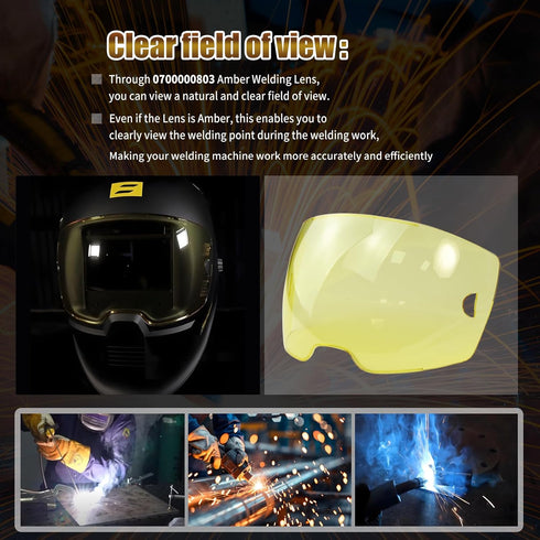AQBB 5-Pack 0700000803 A50, A50 Part,3.94" 2.36"Visible Amber Front Cover Lens Compatible With Sentinel Welding Lens