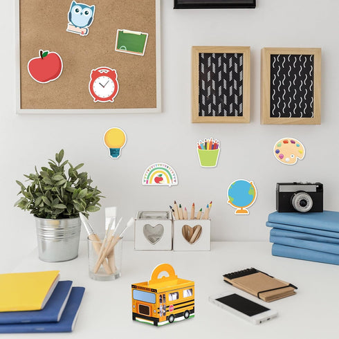 Fulmoon 37 Pcs Back to School Sticky Notes Set with School Bus Box, 36 Pcs Owl Shaped Self Adhesive Notes