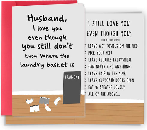 Ygyhiey Valentines Day Card Gifts for Husband,Husband Valentines Card,Special Valentine's Day Cards for