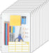 KTRIO 12 Pack Zipper Binder Pocket, Letter Size Clear PVC Loose Leaf Pouch for 3 Ring Binder Document Storage
