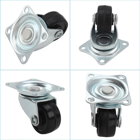 HOWDIA 1-inch Dia Swivel Single Wheel Rubber Caster Wheels - 8 Pack for Furniture, Small Trolley Wheels
