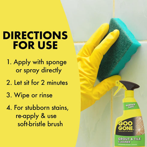28 Goo Gone Grout & Tile Cleaner - Ounce - Removes Tough Stains Dirt Caused By Mold Mildew Soap Scum and Hard Water