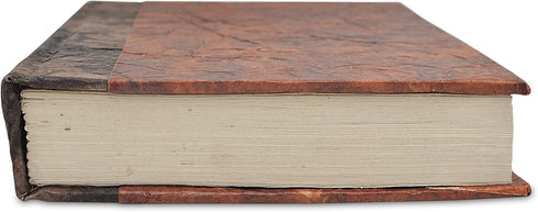 Kathmandu Valley Co. Nepali Eco Writing Journal - Extra-Thick Vintage Handmade Lokta Paper, 6x9 Inches, Rustic Curry