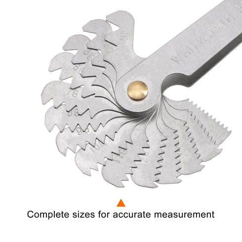 British Whitworth 4G-62G Screw Thread Pitch Gauge Tool, Pitch Cutting Gauge Caliper for Industrial Measurement