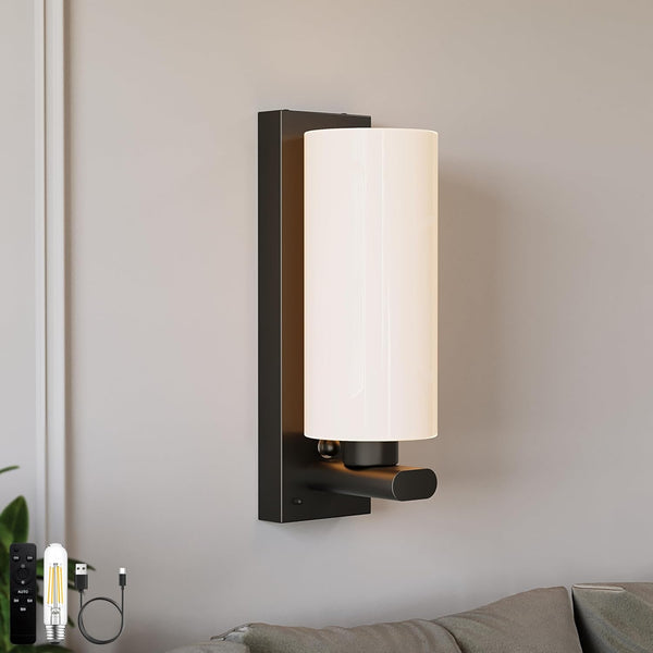 Battery Operated Wall Sconces Modern LED Wireless Wall Light with Remote, Touch