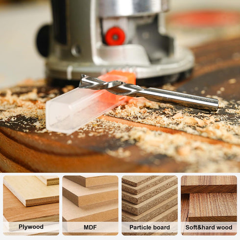 1/4 inch 1/4 inch SpeTool Spiral Router Bits Down Cut Cutting Diameter, Shank Solid Carbide CNC Bits End Mill for Wood