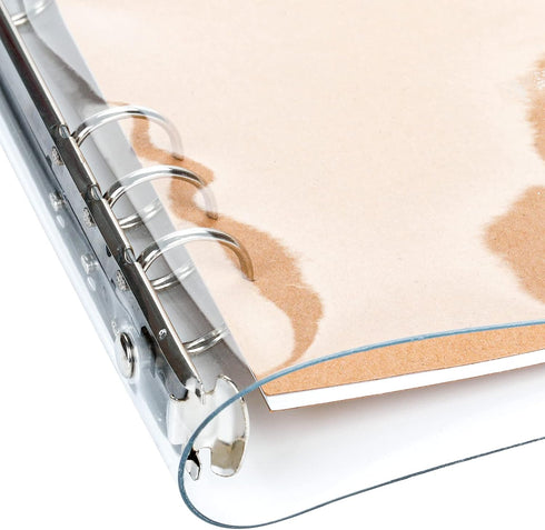 Elsjoy 6 Pack A5 Clear PVC Binder, 6-Ring Soft Notebook Binder, Refillable Notebook, 9.3" x 7"