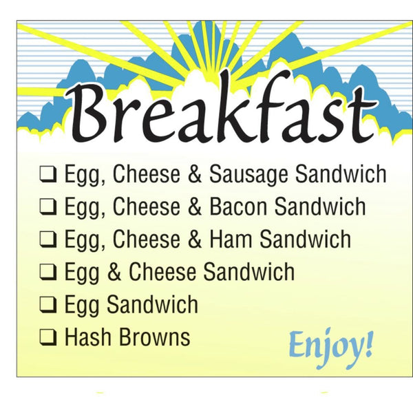 HUBERT Check-Off Breakfast Sandwich Food Information Labels - 2 1/2"L x 2