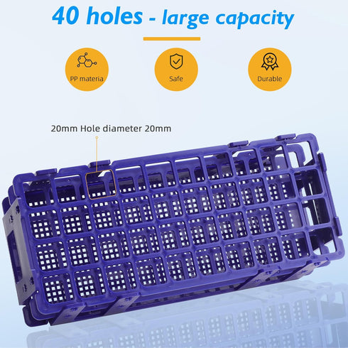 Test Tube Rack - 5pcs Plastic Test Tube Holder,40 Holes Lab Test Tube Rack,Detachable Tube Rack,20mm Large Centrifuge Tube Rack