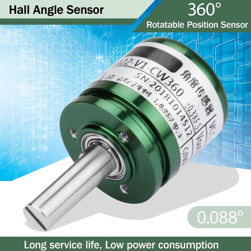 0.088 360 0-5V 12Bit Hall Angle Sensor, Resolution Rotatable Hall Effect Position Sensor, Output Full Circle