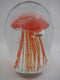 JELLYFISH Red Orange Glass Paperweight 6" (Glow in Dark) - Jelly Fish Paper