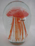 JELLYFISH Red Orange Glass Paperweight 6" (Glow in Dark) - Jelly Fish Paper