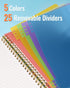Spiral Notebooks 5 Subject 5-Pack, College Ruled Hardcover with Removable Dividers, 160 Pages Each, A5 Cute Floral