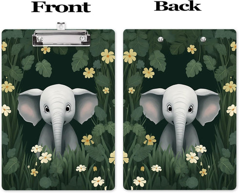Hongri Cardboard 8.5 x 11 Clipboard, Fashion Design Letter Size Wooden Clipboards, Cute Animals Pattern, A4 Standard Clip board Size 9" x 12.5", Office & School Supply, Back to School, Cute Elephant by Hongri