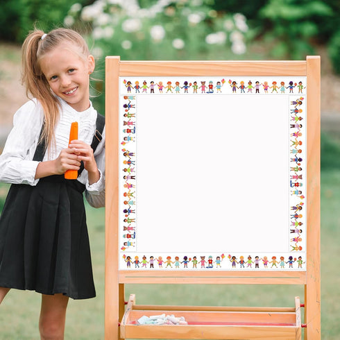 Eersida 65.6 Feet Diversity Bulletin Board Border, Decorative Chalkboard Cutouts for Classroom Wall Decor