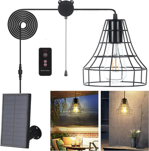 Solar Pendant Lights Outdoor Indoor with Remote, Chicken Coop Lights Solar Powered