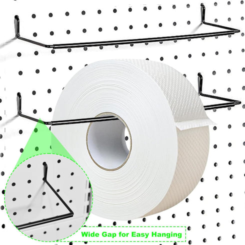 AccEncyc 4 Pack Pegboard Towel Holder Pegboard Hooks for Paper Towels, Kitchen Towels, Stickers, Tapes Great Peg Board