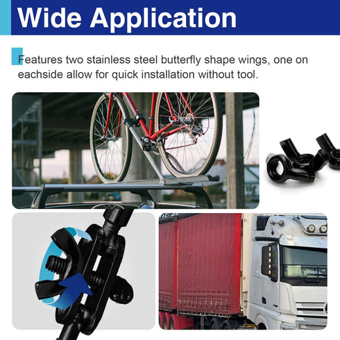 Usdrwam 50PCS 3 M6 M8 M10 Size Metric Wing Nuts Assorted kit, Zinc Plating-Black Wing Nuts Butterfly Fasteners, Hand