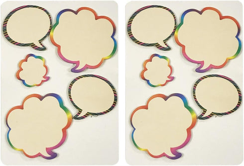 Wrapables Rainbow Thinking Bubble Sticky Notes, Set of 2