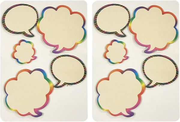 Wrapables Rainbow Thinking Bubble Sticky Notes, Set of 2