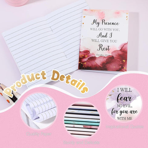 CHENGU 50 Pack Christian Notebooks, Small Pocket Bible Journals for Women Men, Inspirational Notepads (Gilded Style)