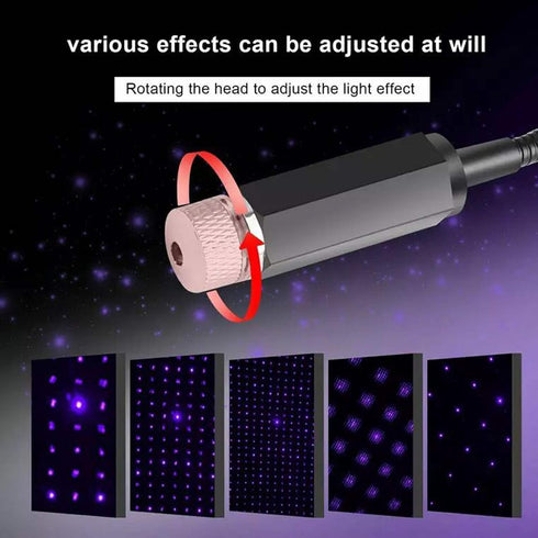USB Star Projector Night Light, Adjustable Romantic Starry Sky Projector Car Light, Portable Atmosphere Decorative Auto