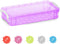 Enday Pencil Case Purple, Plastic Stackable Assorted Color Box, Large Capacity School & Office Supplies