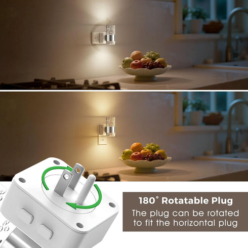 2 Pack, Dimmable 3 L LOHAS LED Night Lights Plug into Wall Night Light with Dusk-to-Dawn Sensor, Soft White/Cool