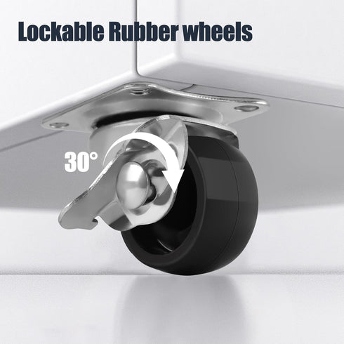 1" Low Profile Caster Wheels Set of 4, Polypropylene, No Noise Swivel Caster for Furniture, 360 Degree Top Plate