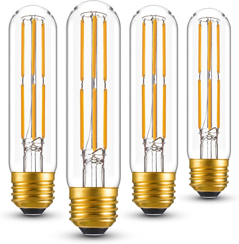 6W Dimmable T10 5inch Bulb E26 Bulb 60 Bulb AC120V 2700K 600LM 4Pack LED Light Equal watt Long Led Light Warm White