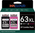 INKCLOUD Compatible Ink Cartridges Replacement for HP 63, Black and Color for HP 3830, 5255, 4520, 3630 (1 Black, 1