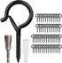 FSAH 48 1 PCS Q-Hanger Hooks, Screw Hooks for Outdoor String Lights, Safety Buckle Design Cup Eye Hook for Hanging