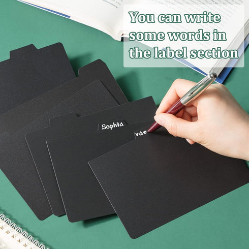 Lewtemi 50 Pcs 4 x 6 Inch Index Card Dividers with Tabs and 2 Pcs Alphabet Stickers for Office and Recipe Use