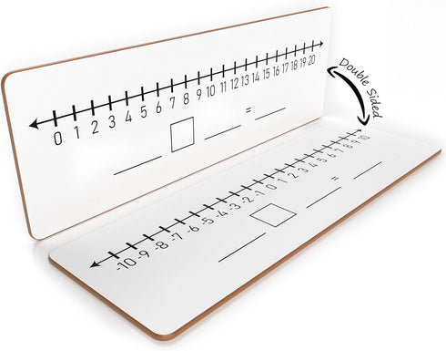 SCRIBBLEDO Negative Number Line Board, 4”x12” Inch Lapboard, Double Sided White Board for Math Manipulatives