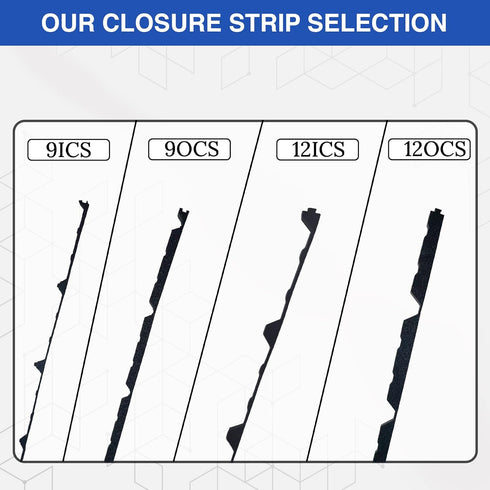 Duco 12 Inch Inside Profile R Panel Foam Closure Strips for Metal Roofing Panels - 3 Feet Long, Black Ribbed