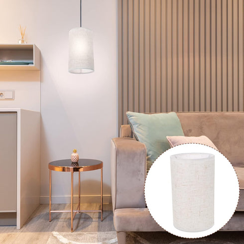 E27 4.72X7.86 Inch ARTIBETTER Small Drum Lampshade Linen Fabric Light Cover Replacement for Table and Floor Lamps