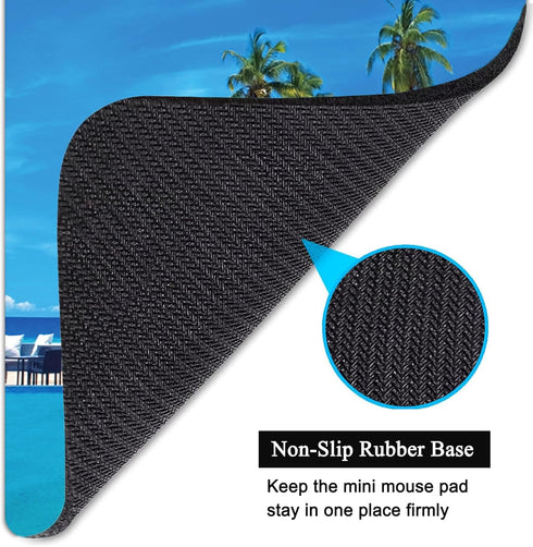 Small Mouse Pad – Mini 6 x 8 Inch Non-Slip Rubber Base for Laptops, Washable & Portable (Seaside Vacation Scenery)