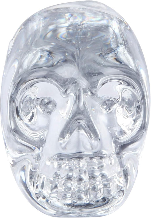 Milkary 10 Pcs Crystal Glass Door Knobs, Skull Clear Glass Wardrobe Pull Knobs with Screws, Drawer Knobs Handle