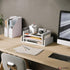 Ballucci 3-Tier Desk Organizer with 2 Side Mail Sorter Slots, Open Top Paper Organizer, Wood Letter Tray for Desktop