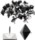 Black Upholstery Tacks 19mmx20mm Square Head Bubble Nails, Decorative Square Nails for House Building Kitchen, 50 Pcs