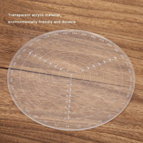 7.87" Round Center Finder Compass - Transparent Acrylic Tool for Locating Center in Woodworking Projects
