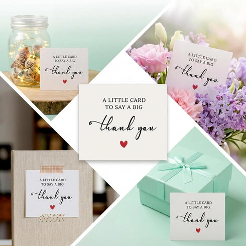 Styquenzer 50 Occasions-3.4 3inch Pcs Mini Thank You Cards, Blank Thank-You Cards Thank You Notes Small Bulk