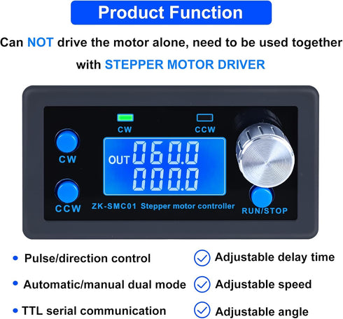 5-30V, 1/128 17/23 CNC Stepper Motor Controller (Driver Needed), PEMENOL DC Microstep Resolution, Adjustable Speed