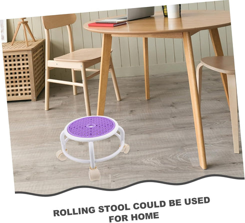 Happyyami Salon Equipment Rolling Chair Small Casters Low Height Stool for Office Foot Rest Under Desk Foot Stool