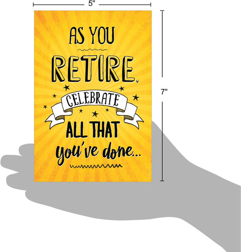 NobleWorks Funny Retirement Card with Envelope, Colorful Congrats Greeting - As You Retire C6875RTG