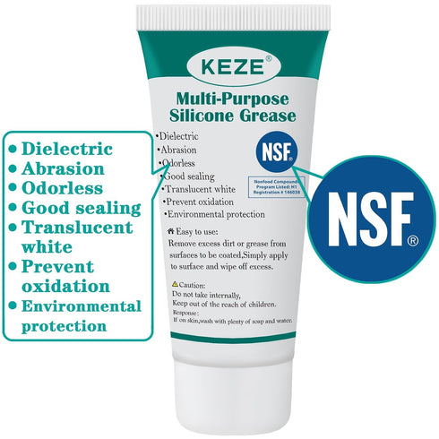 92003 3D 1 oz KEZE Silicone Grease with PTFE,Teflon-Based Lubricant Silicon Grease Tube for Machine Automotive Rubber